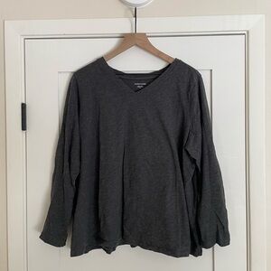 Eileen Fisher Charcoal V-Neck Top